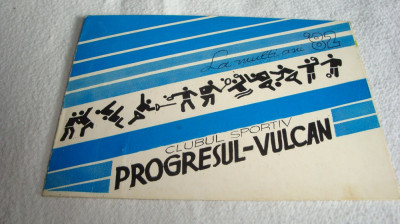 Calendar Progresul Vulcan - 1982 foto