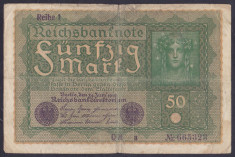 Bancnota Germania 50 Marci 1919 - P66 Fine foto