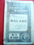 Henry Murger - Balade - Ed. Minerva 1910 , trad. C.Nalba