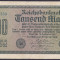 Bancnota Germania 1.000 Marci 1922 - P76e VF+ (filigran orizontal - serie verde)