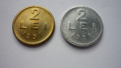 2 LEI 1951 CUPRU-ZINC SI ALUMINIU *** foto