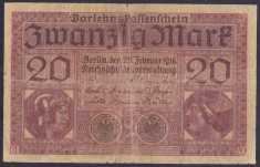 Bancnota Germania 20 Marci 1918 - P57 Fine foto