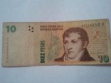Argentina 10 pesos, circulată