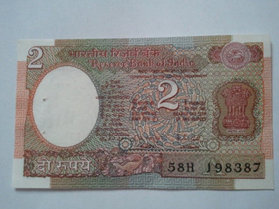 India 2 rupees 1985, UNC foto