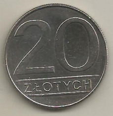 POLONIA 20 ZLOTI ZLOTYCH 1988 [1] XF , livrare in cartonas foto