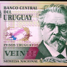 Bancnota 20 PESOS URUGUAYANOS - URUGUAY, anul 2011 *cod 617 A = UNC SERIE MICA!