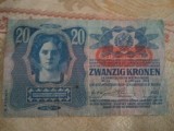 Austria Ungaria 20 Kronen 1913 Korona Coroane Supratipar Deutschosterreich