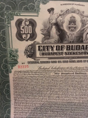 $500 Dolari SUA Aur Budapesta Ungaria obligatiune municipalala purtator foto