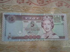 Fiji 5 dollars 2002 UNC