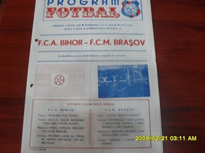 program FCA Bihor - FCM Brasov foto