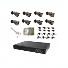 Kit complet 8 camere supraveghere full hd exterior 2MP 4 In 1 Lentila fixa 1080P IR 30m foto