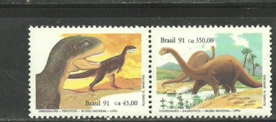 Brazilia 1991 - ANIMALE PREISTORICE, DINOZAURI, serie MNH, SA6 foto