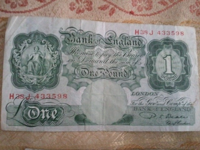 Anglia 1 pound / lira 1955, circulată