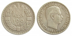 y326 ROMANIA 100 LEI 1932 LONDON ARGINT XF+ foto