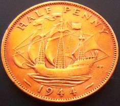 Moneda istorica Half Penny - ANGLIA, anul 1945 *cod 5078 --- GEORGIVS VI foto