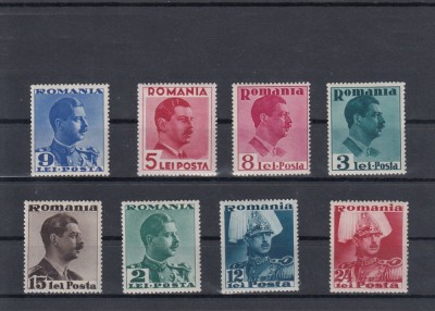 ROMANIA 1940 LP 140 CAROL II CULORI SCHIMBATE SERIE MNH foto