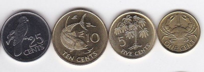 SV * Insulele Seychelles 1- 5 - 10 - 25 CENTS 2012 - 2007 * UNC foto