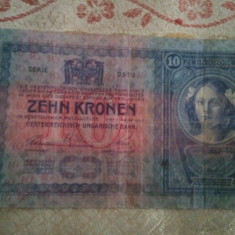Austria Ungaria 10 kronen 1904, circulată, foarte rară fără ștampilă