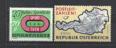 AUSTRIA &amp;ndash; HARTA CODURI POSTALE, PRONOSPORT, serii MNH, SA1 foto