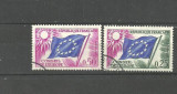 FRANTA 1966 - STEAG CONSILIUL EUROPEI, 2 timbre stampilate, SA2, Stampilat