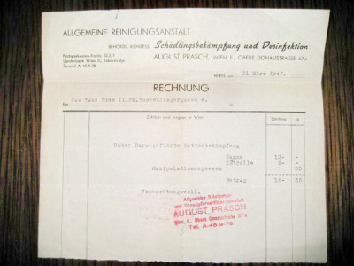 Act vechi-Rechnung-August Prasch 1947-21_19 cm. foto