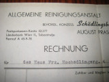 Act vechi-Rechnung August Prasch-1947 Wien. Combatere daunatorilor-Dezinsectia.