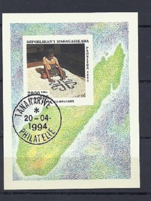 MADAGASCAR 1993 &amp;ndash; PICTURA, TAPITERIE, colita stampilata, SA17 foto
