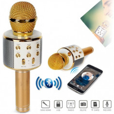 Microfon wireless sistem karaoke profesional cu boxe si bluetooth iOS, Android foto