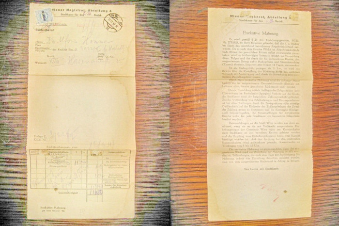 Act vechi Departament Wiener Magistrat Abteilung-1947. Format A4, 30_15 cm.