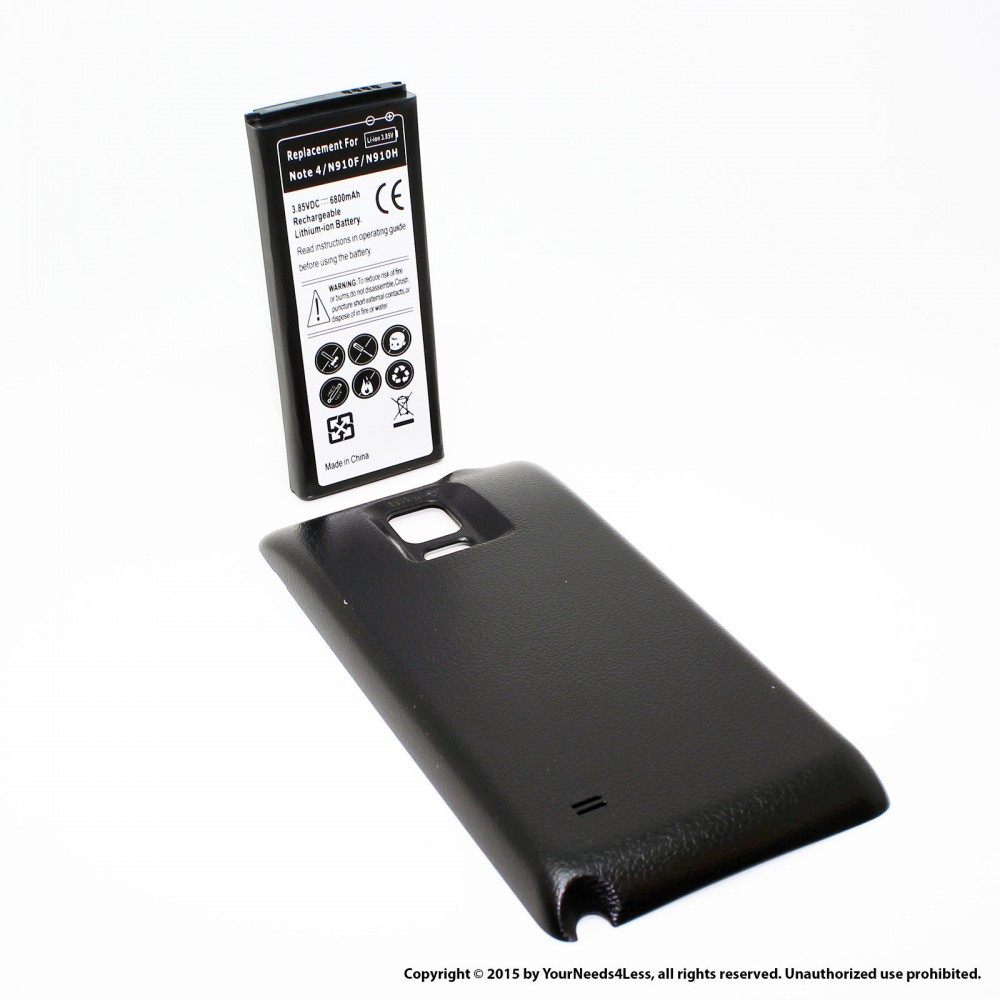 Baterie extinsa 6800mAh pentru Samsung Galaxy Note 4 cu capac negru, Li-ion  | Okazii.ro