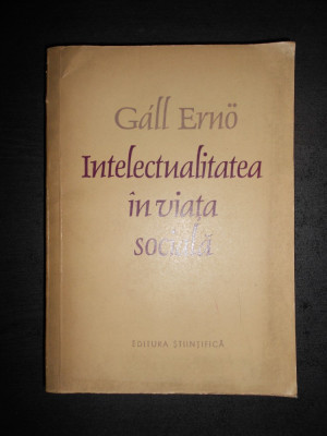 GALL ERNO - INTELECTUALITATEA IN VIATA SOCIALA foto