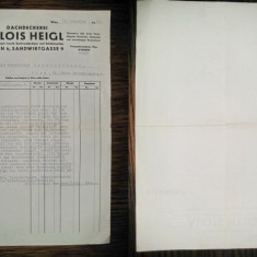 Act vechi Acoperire Dachdeckerei Alois Heigl Wien 1947. Format A4.