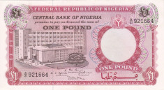 NIGERIA 1 pound ND (1967) XF+++/AUNC-!!! foto