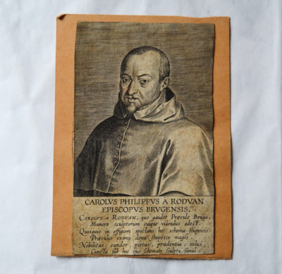 Carolus Philippus a Roduan Episcopus Brugensis gravura veche foto