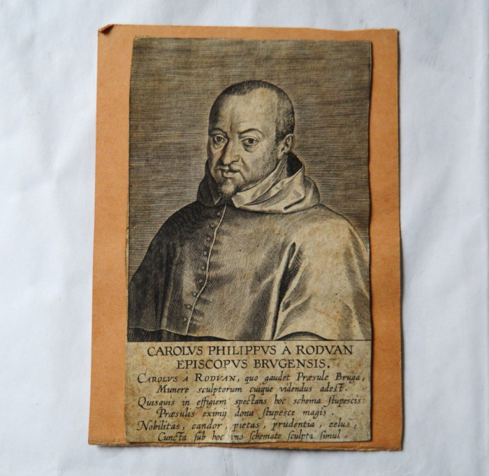 Carolus Philippus a Roduan Episcopus Brugensis gravura veche