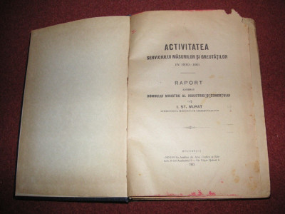 Activitatea serviciului masuratorilor si greutatilor in 1910 - 1911 - An 1911 foto
