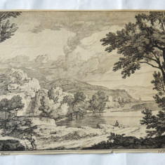 Gaspard Dughet "Eenige landschappen" gravura veche 1685-1744