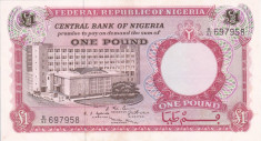 NIGERIA 1 pound ND (1967) XF+++!!! foto