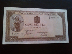 Bancnota Romania 500 Lei 1941 VF+ foto