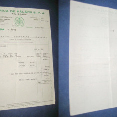 Fabrica de Palarii SPA- Timisoara 1940-Factura- Act vechi.