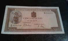 Bancnota Romania 500 Lei 1941 VF+ foto