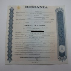 Certificat de actionar din anul 1997