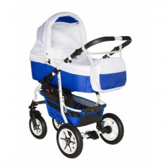 Carucior bebelusi 2 in 1 Pj Stroller Comfort White Blue foto