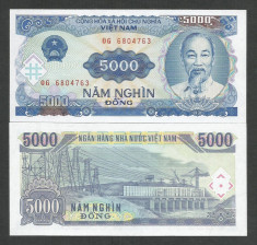 VIETNAM 5000 5.000 DONG 1991 UNC [1] P-108a , necirculata foto