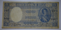 Chile 5 pesos 7 iunie 1933 VF foto