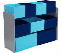 Organizator jucarii cu cadru din lemn Deluxe Grey Blue foto