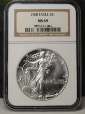 United States / 1988 Silver Eagle / 1 OZ NGC MS69 foto