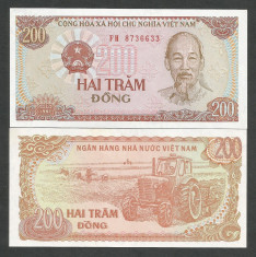 VIETNAM 200 DONG 1987 ( 1988 ) UNC [1] P- 100 b , necirculata foto