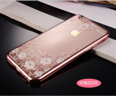 Husa iPhone 6 Plus 6S Plus TPU Flower Rose Gold foto