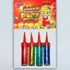 Artificii de tort colorate 5 cm, fara fum, Enigma Fireworks E1930, Set 4 buc foto